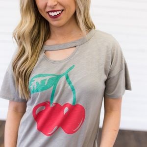 Cherry Cutout Tee